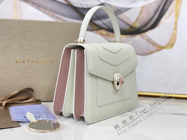 Bvlgari女包 寶格麗三層新品白色肩背包 經典蛇首搭扣 Serpenti Forever手提包 B289835  fyd1555